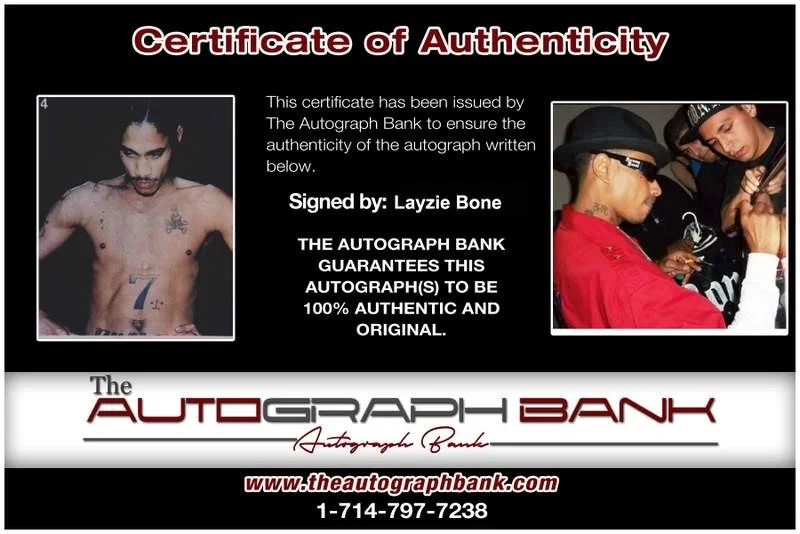 Layzie Bone — Layzie Bone Thugs N Harmony signed rap 8x10 photo W/Cert Autographed (A0843), изображение 2