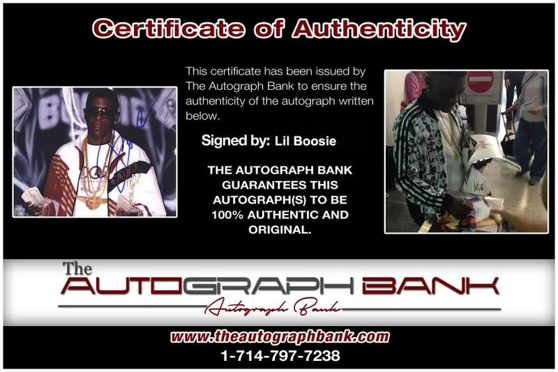 Lil Boosie — Trill ENT Lil Boosie signed rap 8x10 photo W/Certificate Autographed (A0848), image 2