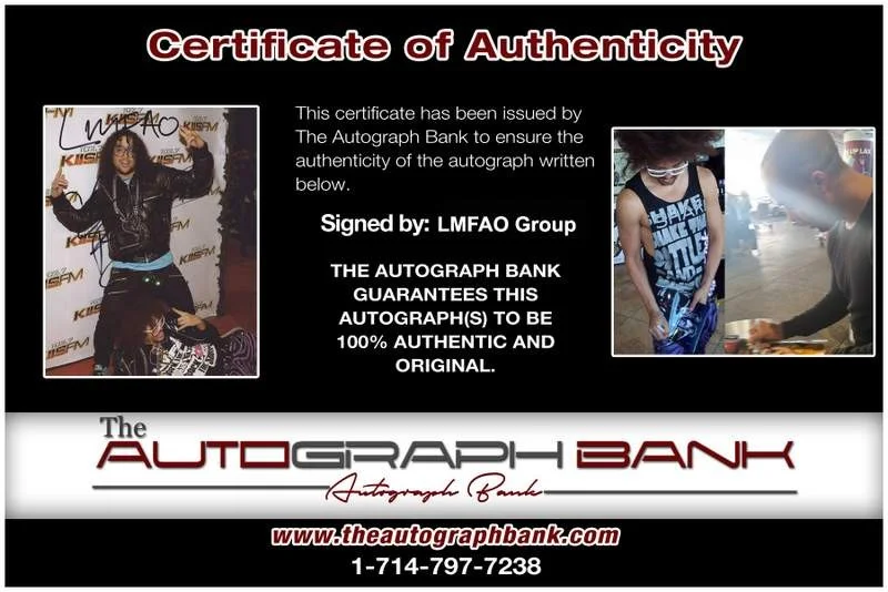 Lmfao — Lmfao Group authentic signed rap 8x10 photo W/Certificate Autographed (A0893), image 2