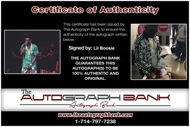 Lil Boosie — Trill ENT Lil Boosie signed rap 8x10 photo W/Certificate Autographed (A0855), изображение 2