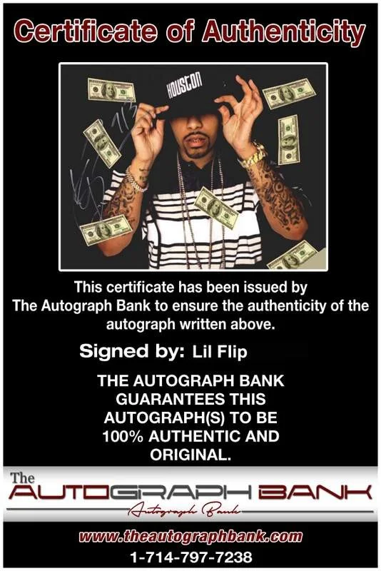 Lil Flip — Lil Flip authentic signed rap 8x10 photo W/Certificate Autographed (A0864), image 2