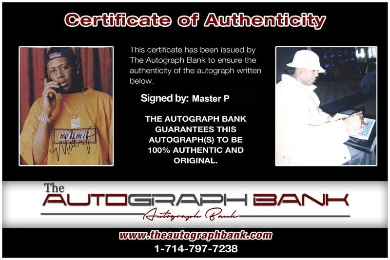 Master P — No Limit Master P authentic signed rap 8x10 photo W/Certificate Autographed 906, image 2
