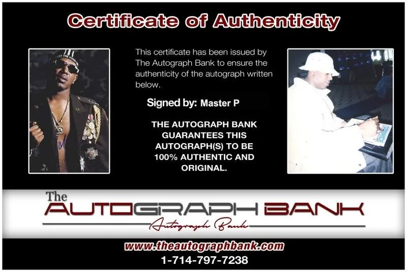 Master P — No Limit Records Master P Signed rap 8x10 magazine page W/Cert Autographed A132, изображение 2