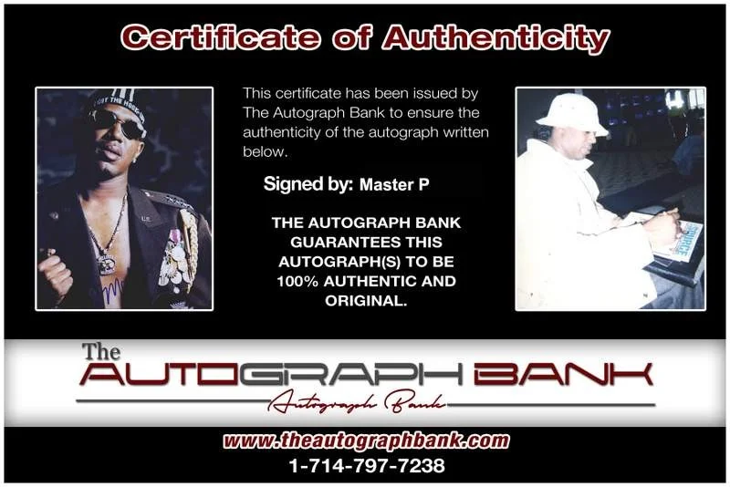 Master P — No Limit Master P authentic signed rap 8x10 photo W/Certificate Autographed 908, image 2