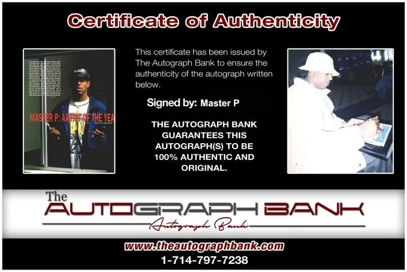 Master P — No Limit Records Master P Signed rap 8x10 magazine page W/Cert Autographed A31, изображение 2