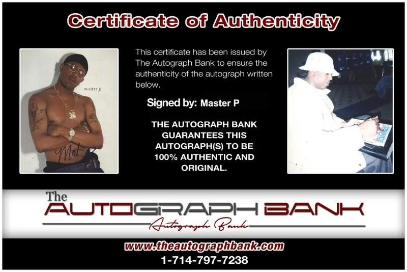 Master P — No Limit Records Master P Signed rap 8x10 magazine page W/Cert Autographed A26, изображение 2
