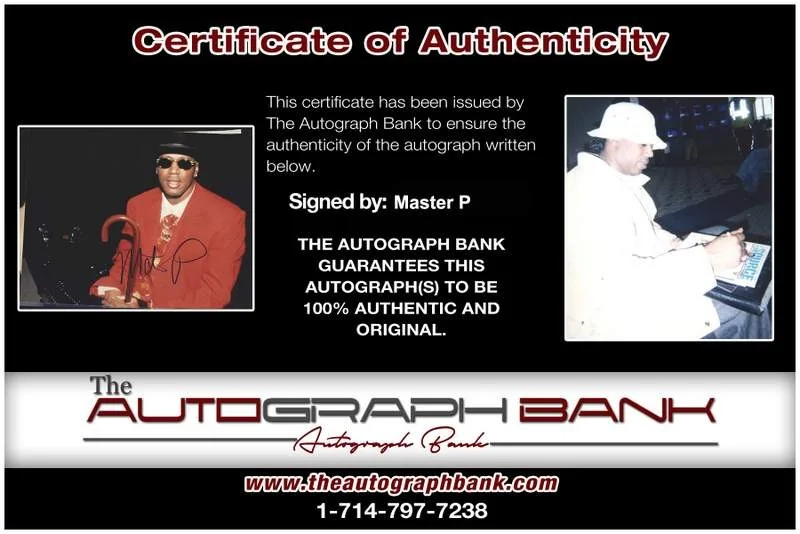 Master P — No Limit Records Master P Signed rap 8x10 magazine page W/Cert Autographed A37, изображение 2