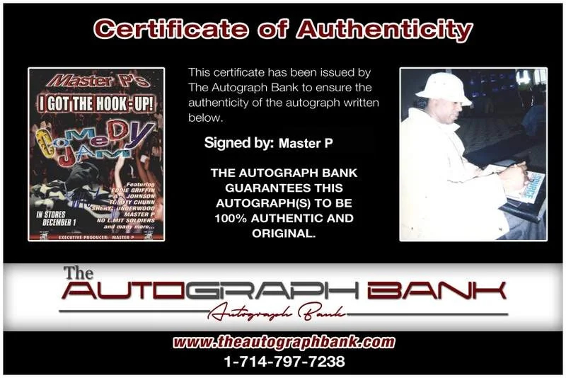 Master P — No Limit Records Master P Signed rap 8x10 magazine page W/Cert Autographed A44, image 2
