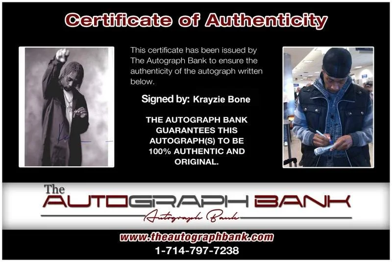 Krayzie Bone — Thugs N Harmony Krayzie Bone signed rap 8x10 photo W/Cert Autographed (A0711), image 2