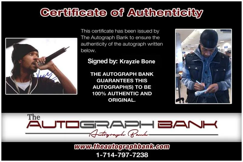 Krayzie Bone — Thugs N Harmony Krayzie Bone signed rap 8x10 photo W/Cert Autographed (A0723), image 2