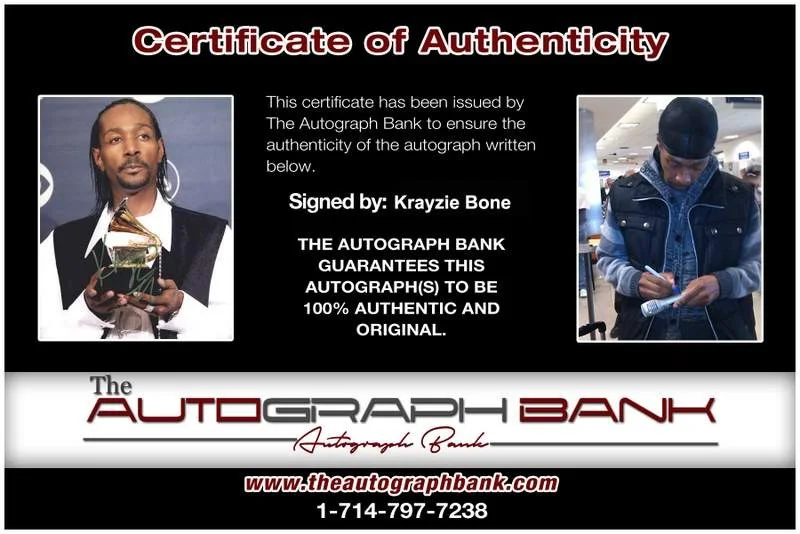 Krayzie Bone — Thugs N Harmony Krayzie Bone signed rap 8x10 photo W/Cert Autographed (A0720), изображение 2