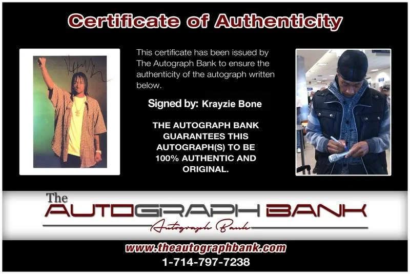 Krayzie Bone — Thugs N Harmony Krayzie Bone signed rap 8x10 photo W/Cert Autographed (A0713), image 2