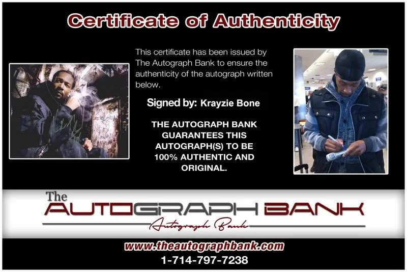 Krayzie Bone — Thugs N Harmony Krayzie Bone signed rap 8x10 photo W/Cert Autographed (A0730), изображение 2