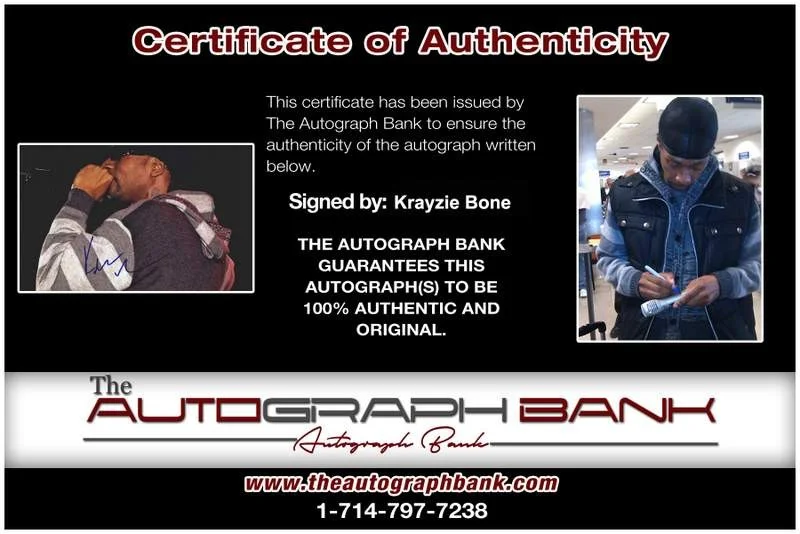 Krayzie Bone — Thugs N Harmony Krayzie Bone signed rap 8x10 photo W/Cert Autographed (A0714), image 2