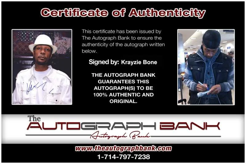 Krayzie Bone — Thugs N Harmony Krayzie Bone signed rap 8x10 photo W/Cert Autographed (A0736), изображение 2