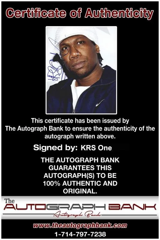 Krs One — Krs One authentic signed rap 8x10 photo W/Certificate Autographed (A0747), image 2