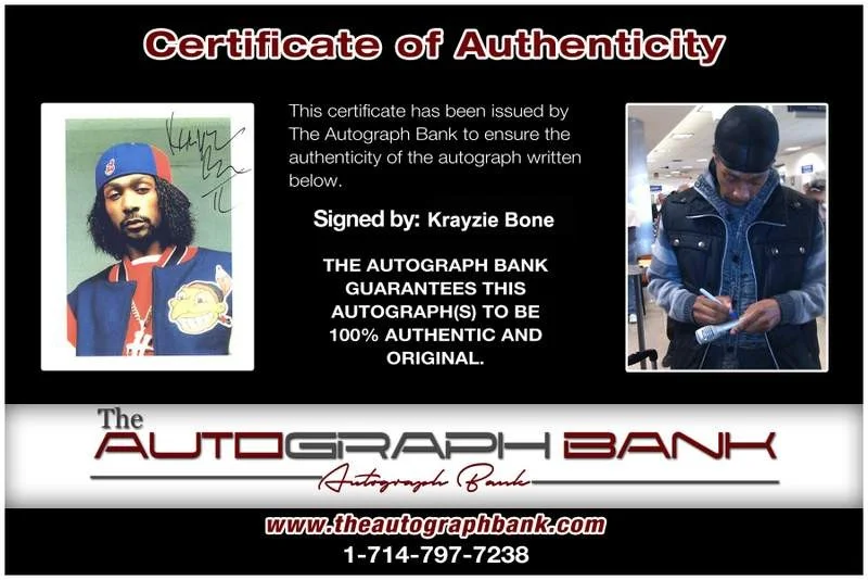 Krayzie Bone — Thugs N Harmony Krayzie Bone signed rap 8x10 photo W/Cert Autographed (A0710), изображение 2
