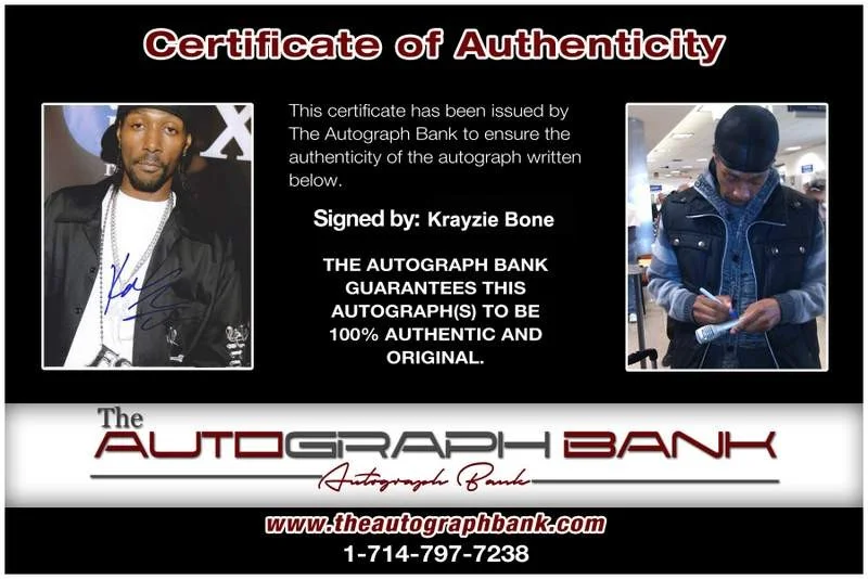 Krayzie Bone — Thugs N Harmony Krayzie Bone signed rap 8x10 photo W/Cert Autographed (A0715), изображение 2