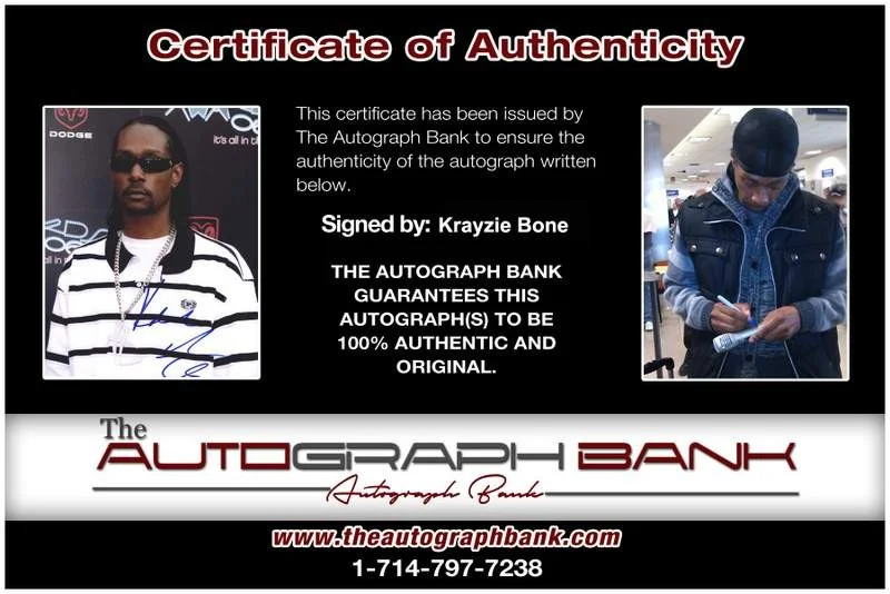 Krayzie Bone — Thugs N Harmony Krayzie Bone signed rap 8x10 photo W/Cert Autographed (A0719), изображение 2