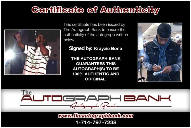 Krayzie Bone — Thugs N Harmony Krayzie Bone signed rap 8x10 photo W/Cert Autographed (A0731), image 2