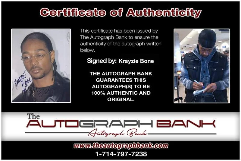 Krayzie Bone — Thugs N Harmony Krayzie Bone signed rap 8x10 photo W/Cert Autographed (A0721), image 2