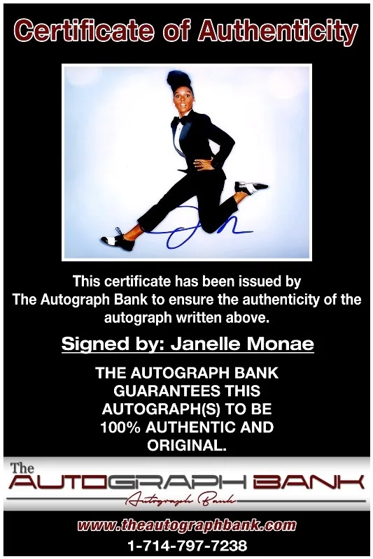 Janelle Monae — Janelle Monae authentic signed RAPPER 8x10 photo W/ Certificate Autographed 26-f, изображение 2