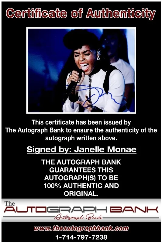Janelle Monae — Janelle Monae authentic signed RAPPER 8x10 photo W/ Certificate Autographed 26-g, image 2