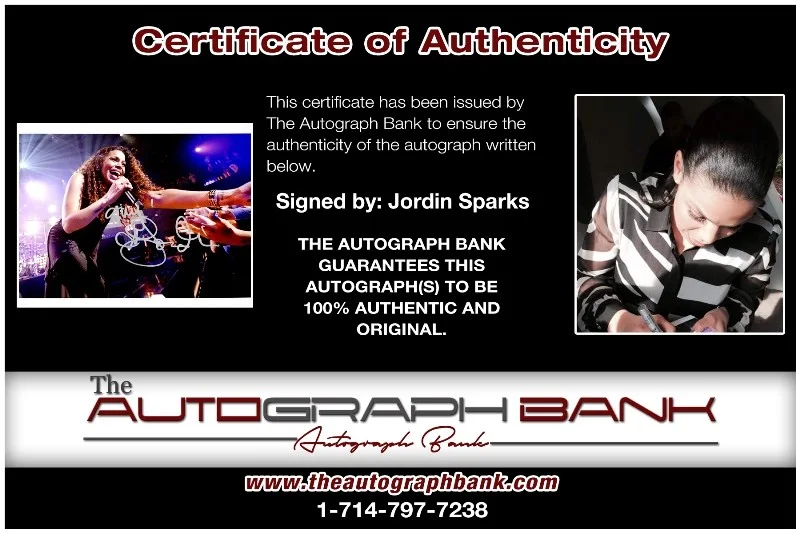 Jordin Sparks — Jordin Sparks authentic signed RAPPER 8x10 photo W/Certificate Autographed 125-d, изображение 2