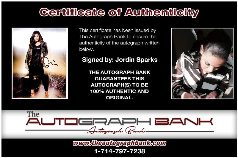 Jordin Sparks — Jordin Sparks authentic signed RAPPER 8x10 photo W/Certificate Autographed 125-c, image 2