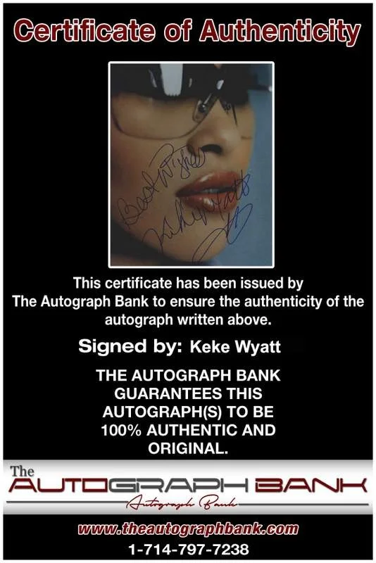 Keke Wyatt — Keke Wyatt authentic signed rap 8x10 photo W/Certificate Autographed (A0642), изображение 2