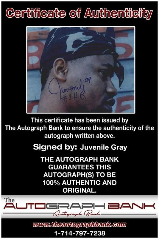 Juvenile — Hot Boys Juvenile authentic signed rap 8x10 photo W/Certificate Autographed 0641, изображение 2