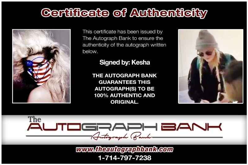 Kesha — Kesha authentic signed RAPPER 8x10 photo W/ Certificate Autographed (26-c), image 2