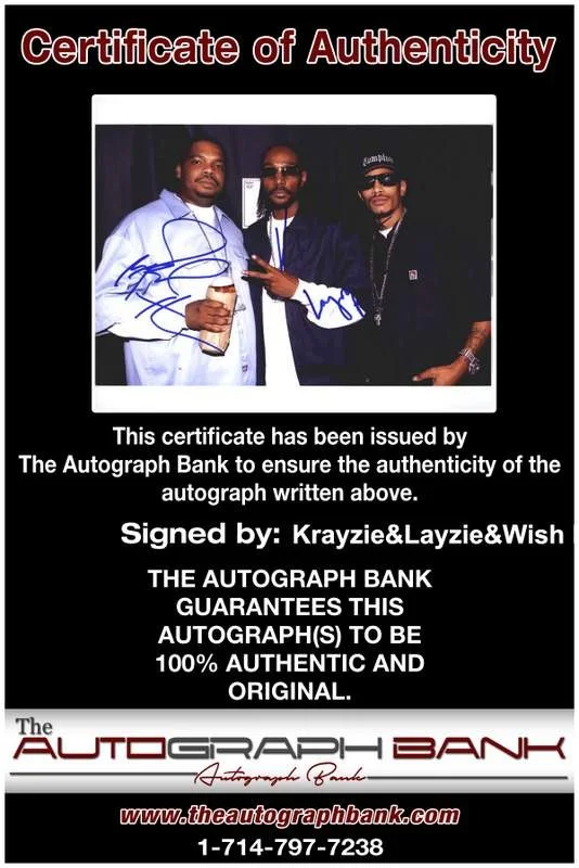Krayzie, Layzie, Wish Bone — Krayzie Layzie Wish Bone Thugs N Harmony signed 8x10 photo W/Cert Autograph 0673, изображение 2