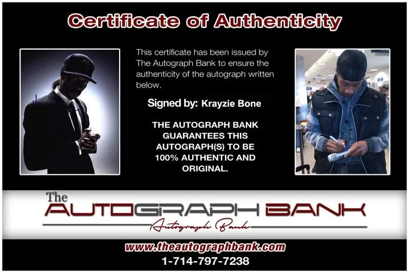 Krayzie Bone — Thugs N Harmony Krayzie Bone signed rap 8x10 photo W/Cert Autographed (A0690), изображение 2