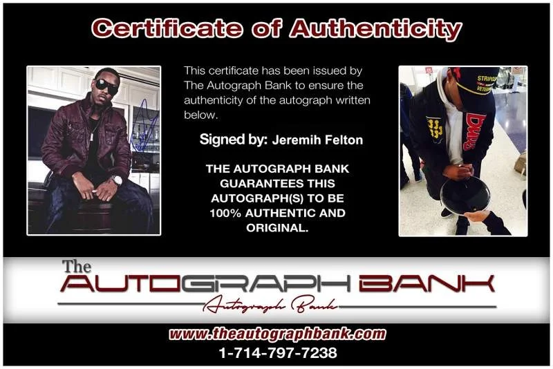Jeremih — Jeremih Felton authentic signed rap 8x10 photo W/Certificate Autographed (A0619), изображение 2