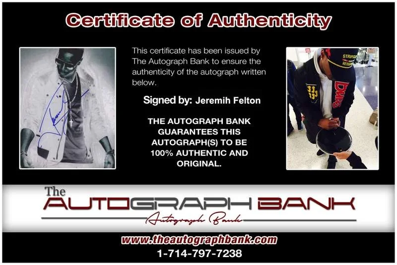 Jeremih — Jeremih Felton authentic signed rap 8x10 photo W/Certificate Autographed (A0620), изображение 2
