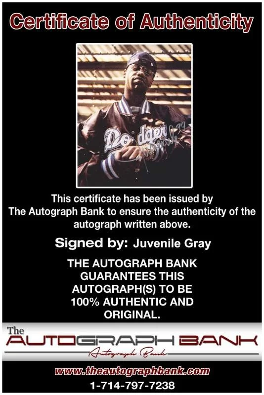 Juvenile — Hot Boys Juvenile authentic signed rap 8x10 photo W/Certificate Autographed 0634, изображение 2