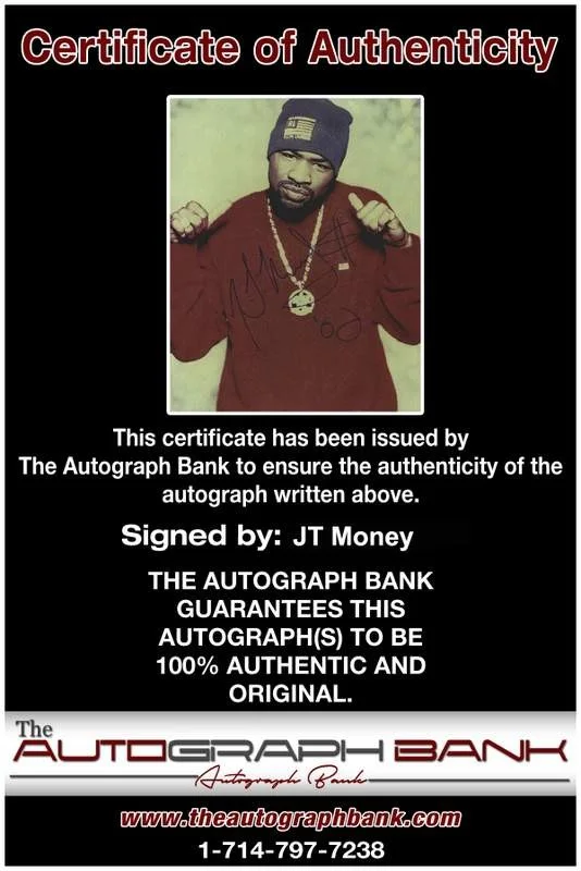 Jt Money — Jt Money authentic signed rap 8x10 photo W/Certificate Autographed (A0631), изображение 2
