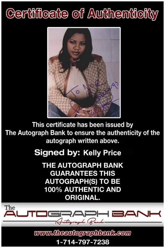 Kelly Price — Kelly Price authentic signed rap 8x10 photo W/Certificate Autographed (A0643), image 2