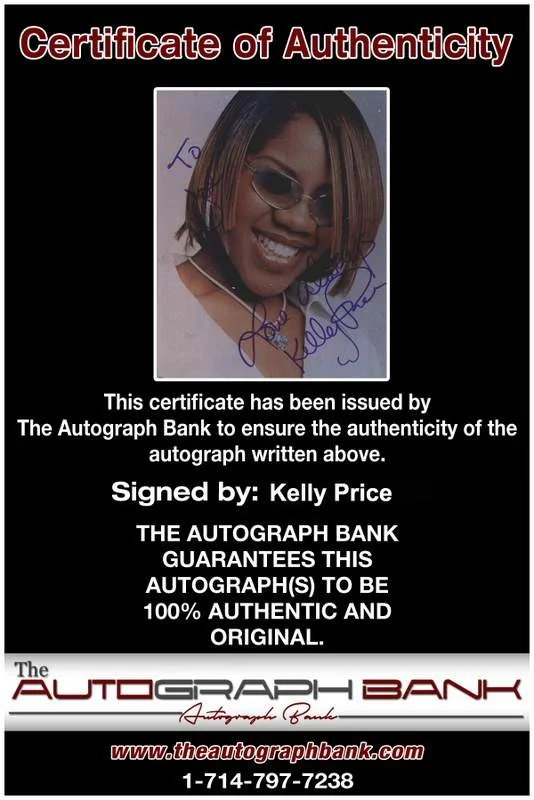 Kelly Price — Kelly Price authentic signed rap 8x10 photo W/Certificate Autographed (A0645), изображение 2