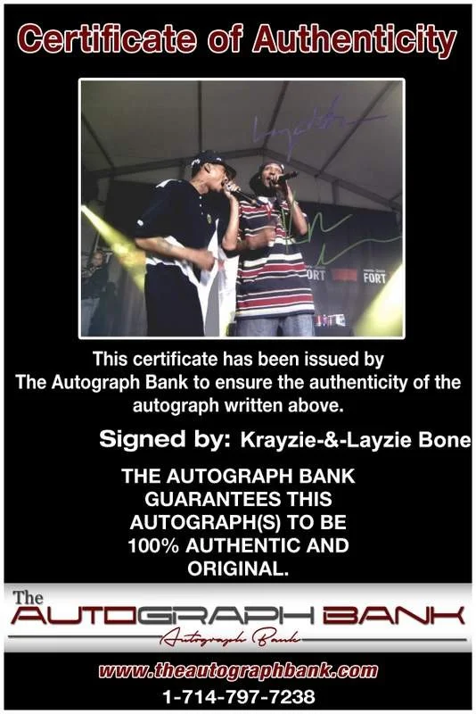 Krayzie, Layzie Bone — Krayzie Layzie Bone Thugs N Harmony signed rap 8x10 photo W/Cert Autograph A0681, изображение 2
