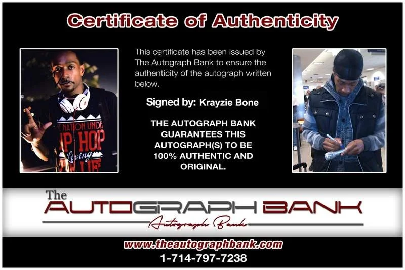 Krayzie Bone — Thugs N Harmony Krayzie Bone signed rap 8x10 photo W/Cert Autographed (A0688), изображение 2