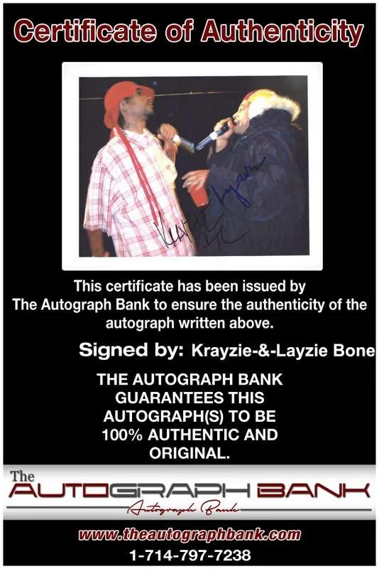 Krayzie, Layzie Bone — Krayzie Layzie Bone Thugs N Harmony signed rap 8x10 photo W/Cert Autograph A0682, image 2