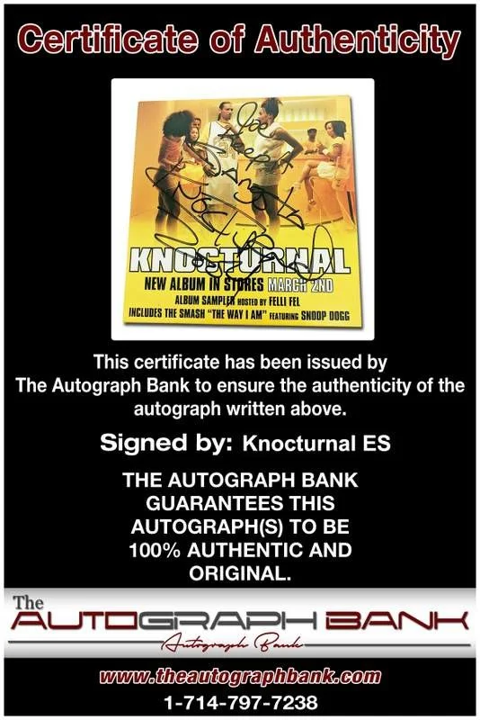 Knocturnal — Knocturnal authentic signed The Way I am CD booklet W/Certificate Autographed, image 2
