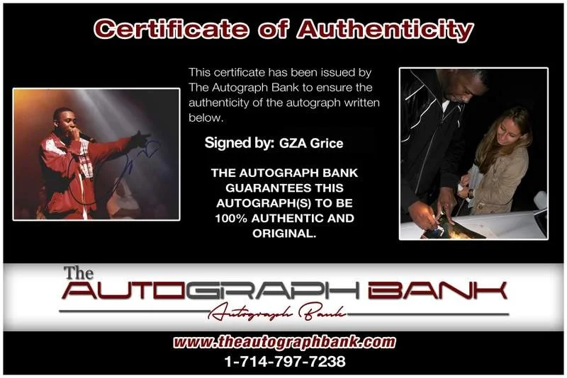 Gza — Wu Tang Clan Gza authentic signed rap 8x10 photo W/Certificate Autographed A0505, image 2