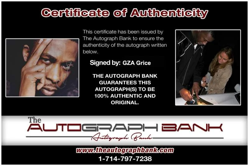 Gza — Wu Tang Clan Gza authentic signed rap 8x10 photo W/Certificate Autographed A0534, image 2