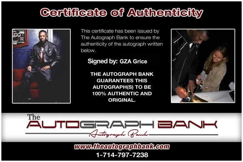 Gza — Wu Tang Clan Gza authentic signed rap 8x10 photo W/Certificate Autographed A0522, изображение 2