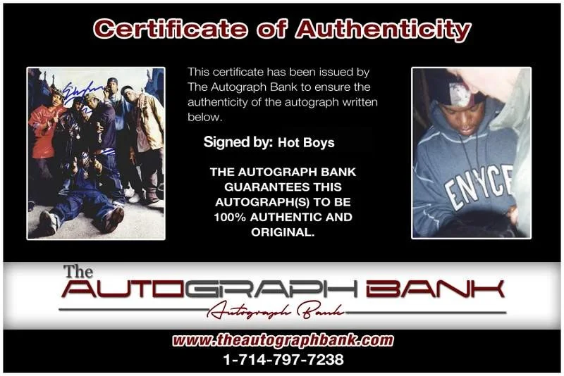 Hot Boys — Hot Boys Lil Wayne Turk R Williams signed rap 8x10 photo W/Cert Autographed 0536, image 2