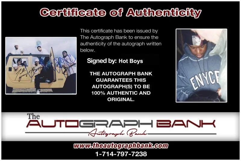 Hot Boys — Hot Boys Turk Ronald Williams signed 8x10 photo W/Certificate Autographed 0535, image 2