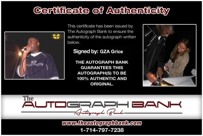 Gza — Wu Tang Clan Gza authentic signed rap 8x10 photo W/Certificate Autographed A0508, image 2